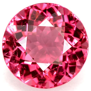 Turmalina rosa natural de 4,02 ct, corte redondo, VS