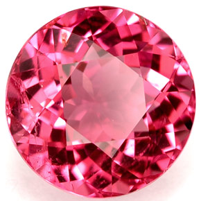 Turmalina rosa natural de 4,02 ct, corte redondo, VS