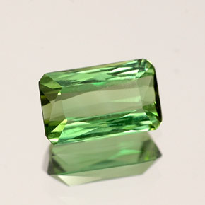 Turmalina verde natural de 0,93 ct, corte esmeralda, VS