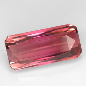 Turmalina rosa natural de 5,22 ct, corte esmeralda, IF
