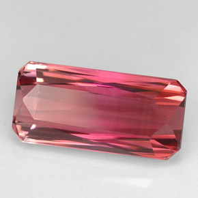 Turmalina rosa natural de 5,22 ct, corte esmeralda, IF