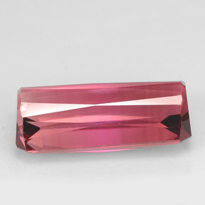 Turmalina rosa natural de 5,22 ct, corte esmeralda, IF