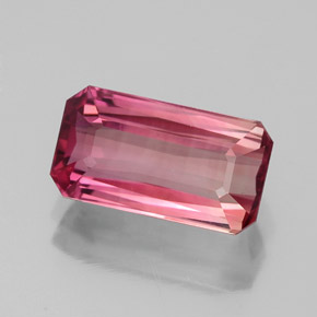 Turmalina rosa natural de 2,17 ct, corte esmeralda, VVS