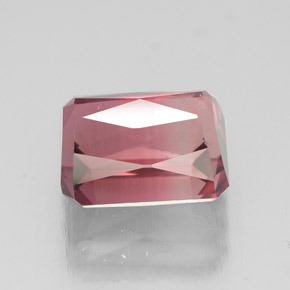 Turmalina rosa natural de 3,55 ct, corte esmeralda, VS-SI