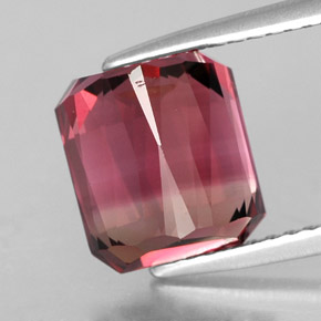 Turmalina multicolor natural de 4,55 ct, corte esmeralda, VS