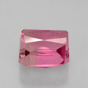 Turmalina rosa natural de 3,95 ct, corte esmeralda, VVS-VS