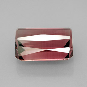 Turmalina rosa natural de 8,66 ct, corte esmeralda, VVS