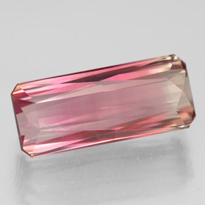 Turmalina rosa natural de 5,63 ct, corte esmeralda, VVS