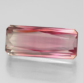 Turmalina rosa natural de 5,63 ct, corte esmeralda, VVS