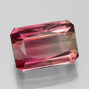 Turmalina rosa natural de 4,35 ct, corte esmeralda, VS-SI