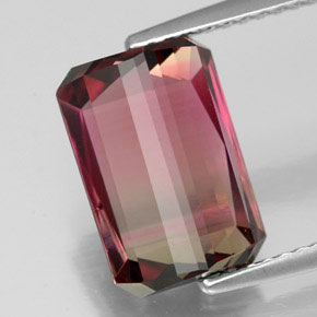 Turmalina rosa natural de 4,35 ct, corte esmeralda, VS-SI