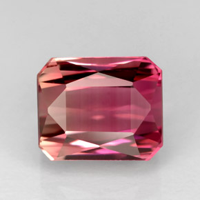 Turmalina rosa natural de 4,82 ct, corte esmeralda, VVS-VS