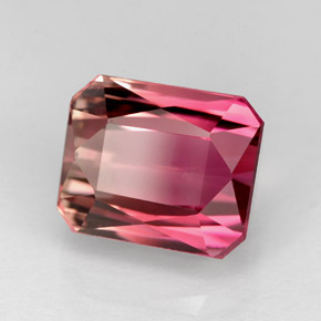 Turmalina rosa natural de 4,82 ct, corte esmeralda, VVS-VS