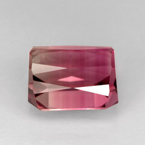 Turmalina rosa natural de 4,82 ct, corte esmeralda, VVS-VS
