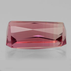 Turmalina rosa natural de 5,13 ct, corte esmeralda, VVS