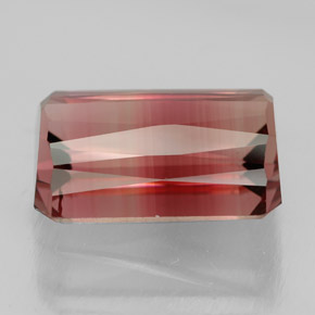 Turmalina bicolor natural de 6,72 ct, corte esmeralda, VVS