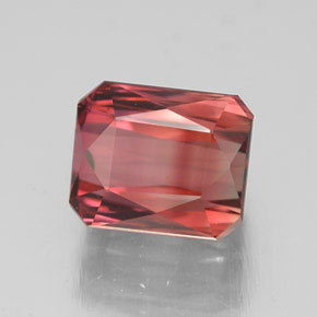Turmalina rosa natural de 4,02 ct, corte esmeralda, VVS-VS