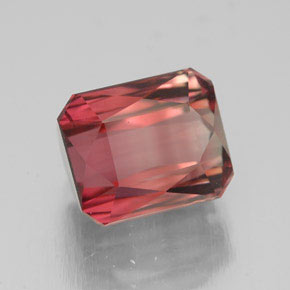 Turmalina rosa natural de 4,02 ct, corte esmeralda, VVS-VS