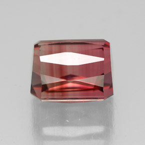 Turmalina rosa natural de 4,02 ct, corte esmeralda, VVS-VS