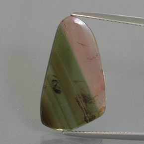 Turmalina multicolor natural de 9,45 ct, forma elegante, transparente