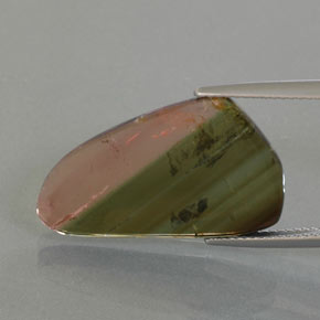 Turmalina multicolor natural de 9,45 ct, forma elegante, transparente