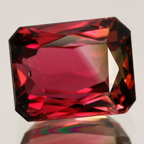 Turmalina multicolor natural de 5,07 ct, corte esmeralda, VVS