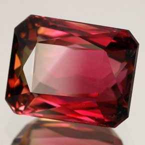 Turmalina multicolor natural de 5,07 ct, corte esmeralda, VVS