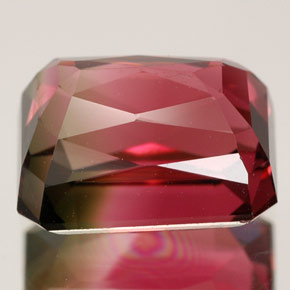 Turmalina multicolor natural de 5,07 ct, corte esmeralda, VVS