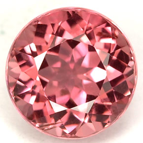 Turmalina rosa natural de 1,82 ct, corte redondo, VS