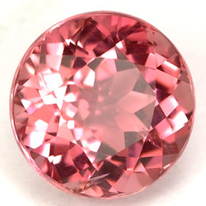 Turmalina rosa natural de 1,82 ct, corte redondo, VS