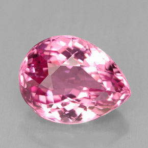 Turmalina rosa natural de 3,39 ct, en forma de pera, VVS