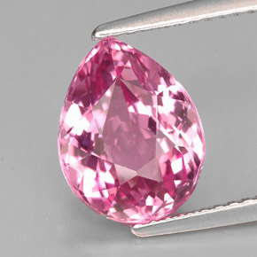 Turmalina rosa natural de 3,39 ct, en forma de pera, VVS