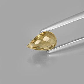 Turmalina amarillo natural de 0,94 ct, briolette, VS