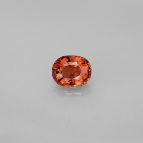 Turmalina naranja natural de 0,87 ct, corte óvalo, VVS