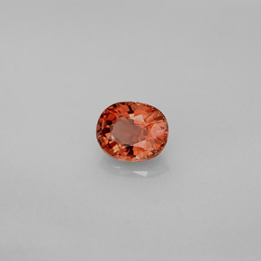 Turmalina naranja natural de 0,87 ct, corte óvalo, VVS