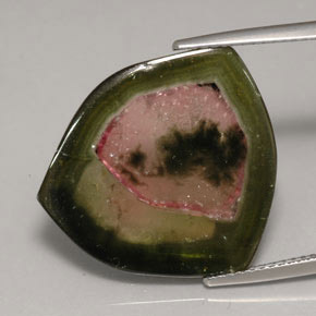 Turmalina multicolor natural de 12,35 ct, transparente, transparente / translúcido