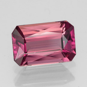 Turmalina rosa natural de 2,55 ct, corte esmeralda, VVS-VS