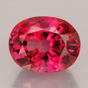 Turmalina rojo natural de 3,15 ct, corte óvalo, VVS