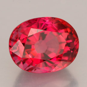 Turmalina rojo natural de 3,15 ct, corte óvalo, VVS