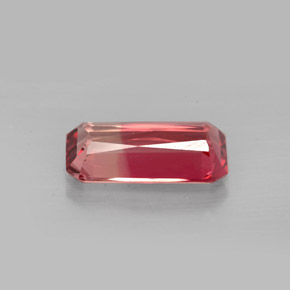 Turmalina bicolor natural de 3,09 ct, corte esmeralda, VVS-VS