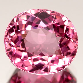 Turmalina rosa natural de 3,32 ct, corte óvalo, VVS-VS