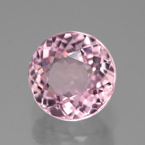 Turmalina rosa natural de 3,50 ct, corte redondo, VVS-VS