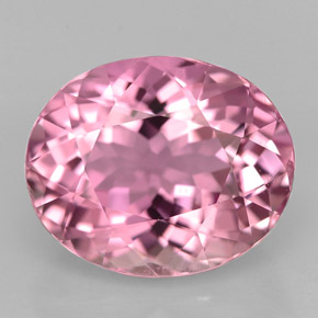 Turmalina rosa natural de 5,10 ct, corte óvalo, VS