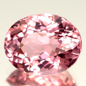 Turmalina rosa natural de 3,85 ct, corte óvalo, IF