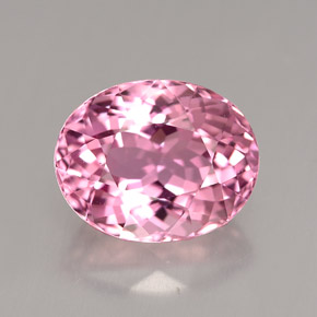 Turmalina rosa natural de 3,57 ct, corte óvalo, VVS