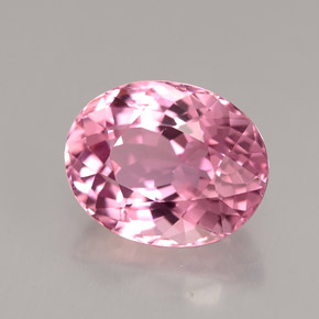 Turmalina rosa natural de 3,57 ct, corte óvalo, VVS