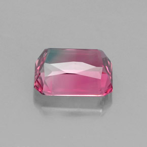 Turmalina multicolor natural de 1,71 ct, corte esmeralda, VS