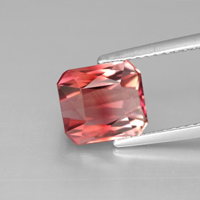 Turmalina multicolor natural de 2,35 ct, corte esmeralda, VVS-VS