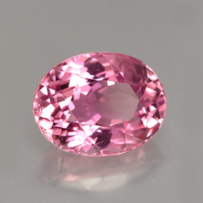 Turmalina rosa natural de 2,37 ct, corte óvalo, VVS