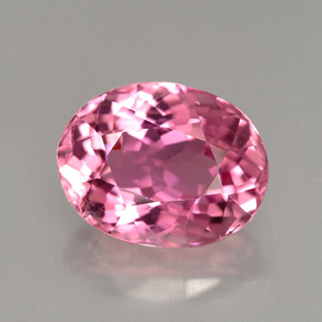 Turmalina rosa natural de 2,37 ct, corte óvalo, VVS